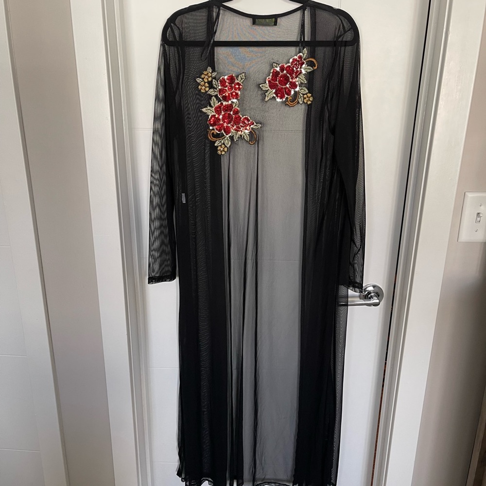 Forever 21 Sheer Mesh Decorative Duster